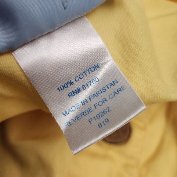 Vintage Koret Women’s Yellow Denim Dress With Pockets 100% Cotton Button Up Sz L - Picture 10 of 11